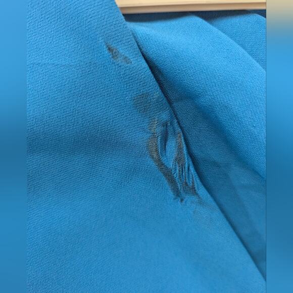 Rtr Sachin & Babi Bacall Gown sz14 eggshell blue off shoulder long dress solid - Picture 6 of 10